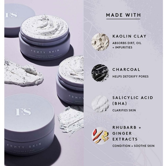 NWT Fenty Skin Cookies N Clean Whipped Clay Pore Detox Face Mask 2.5 oz - Picture 12 of 13